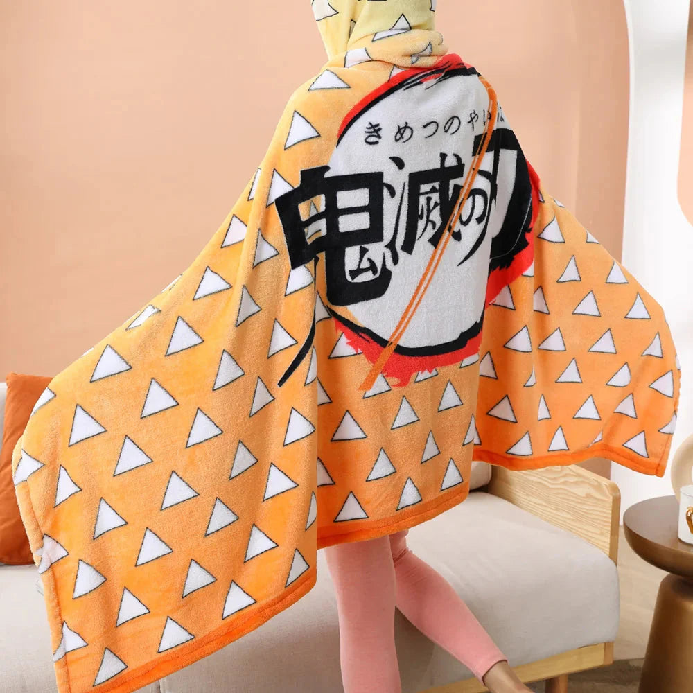 Anime Demon Slayer Hooded Cape Blanket - Image 3