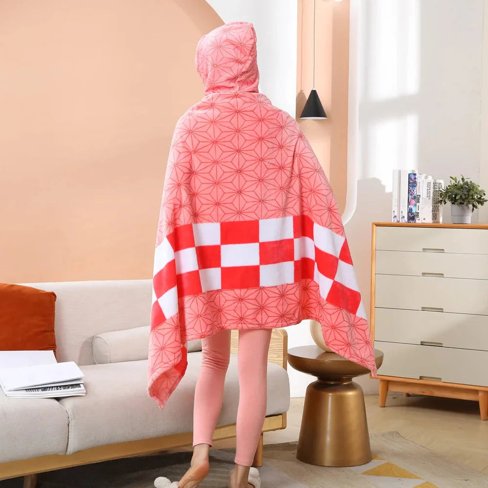 Anime Demon Slayer Hooded Cape Blanket - Image 5