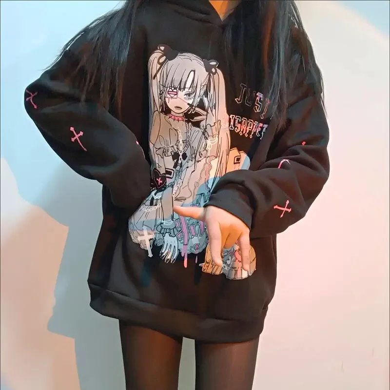 Anime Emo Girl 'Just Disappear' Women's Hoodie