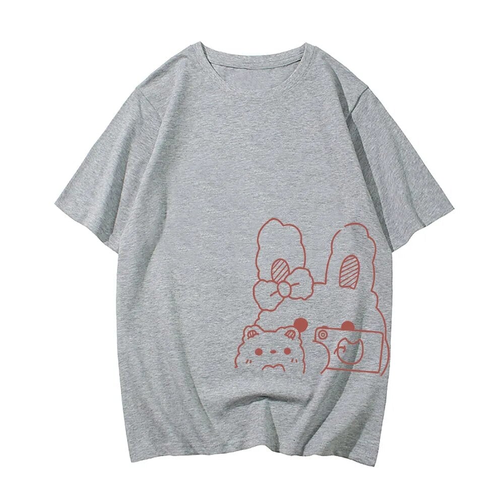 Bunny Bestie Selfie Cotton Women's Tee - Image 6