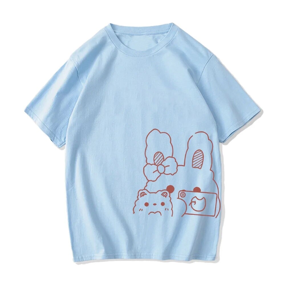 Bunny Bestie Selfie Cotton Women's Tee - Image 7