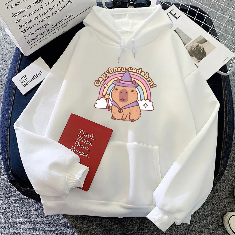 Capybara-Cadabra Rainbow Magician Unisex Hoodie - Image 3
