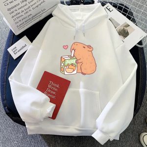 Capybara Drinking Orange Juice Unisex Hoodie