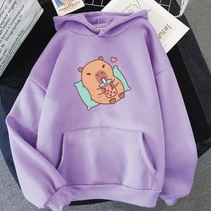 Chilling Capybara with Bubble Tea Unisex Hoodie