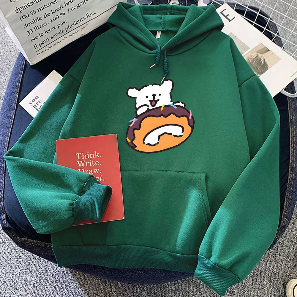 Chocolate Donut Luckie the Dog Unisex Hoodie - Image 13