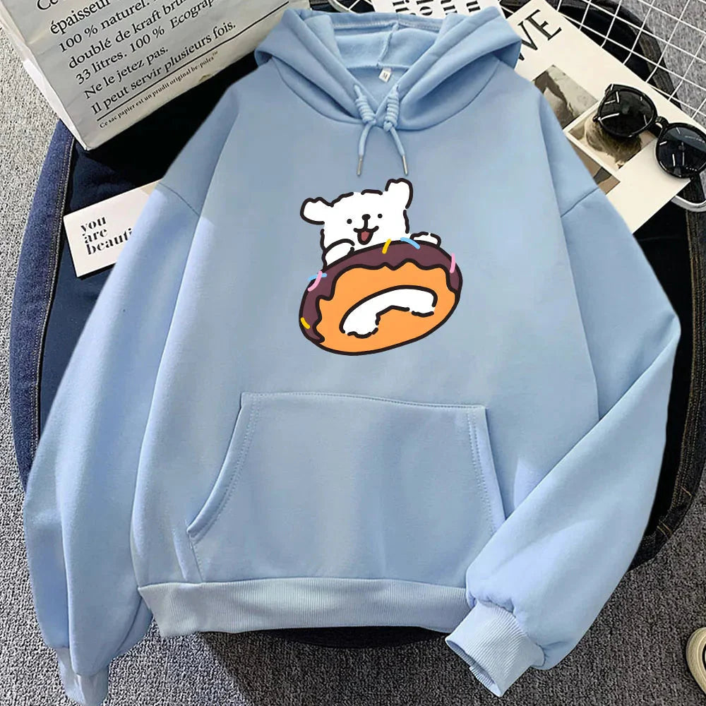 Chocolate Donut Luckie the Dog Unisex Hoodie - Image 5