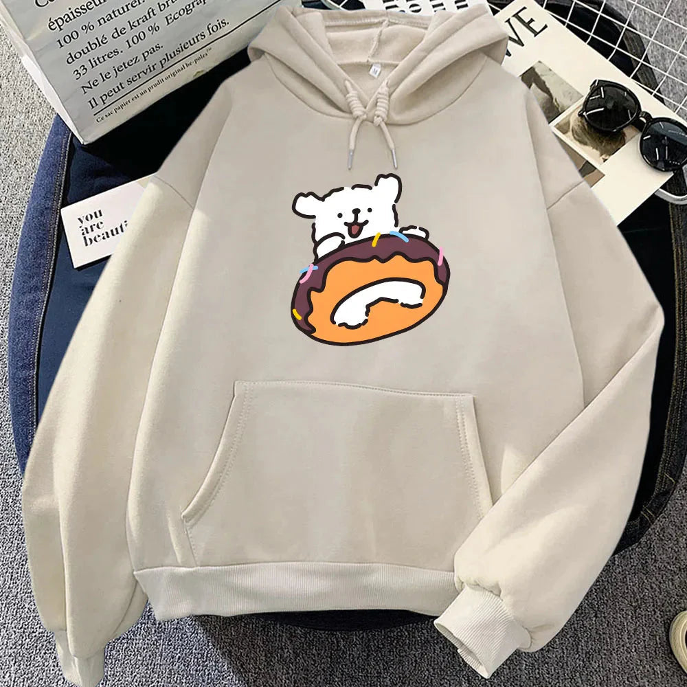 Chocolate Donut Luckie the Dog Unisex Hoodie - Image 8