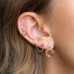 Circle of Love Heart Gold-Plated Hanging Stud Earrings