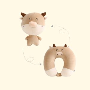 Cows 2-in-1 Travel Neck Support Pillow & Plushie