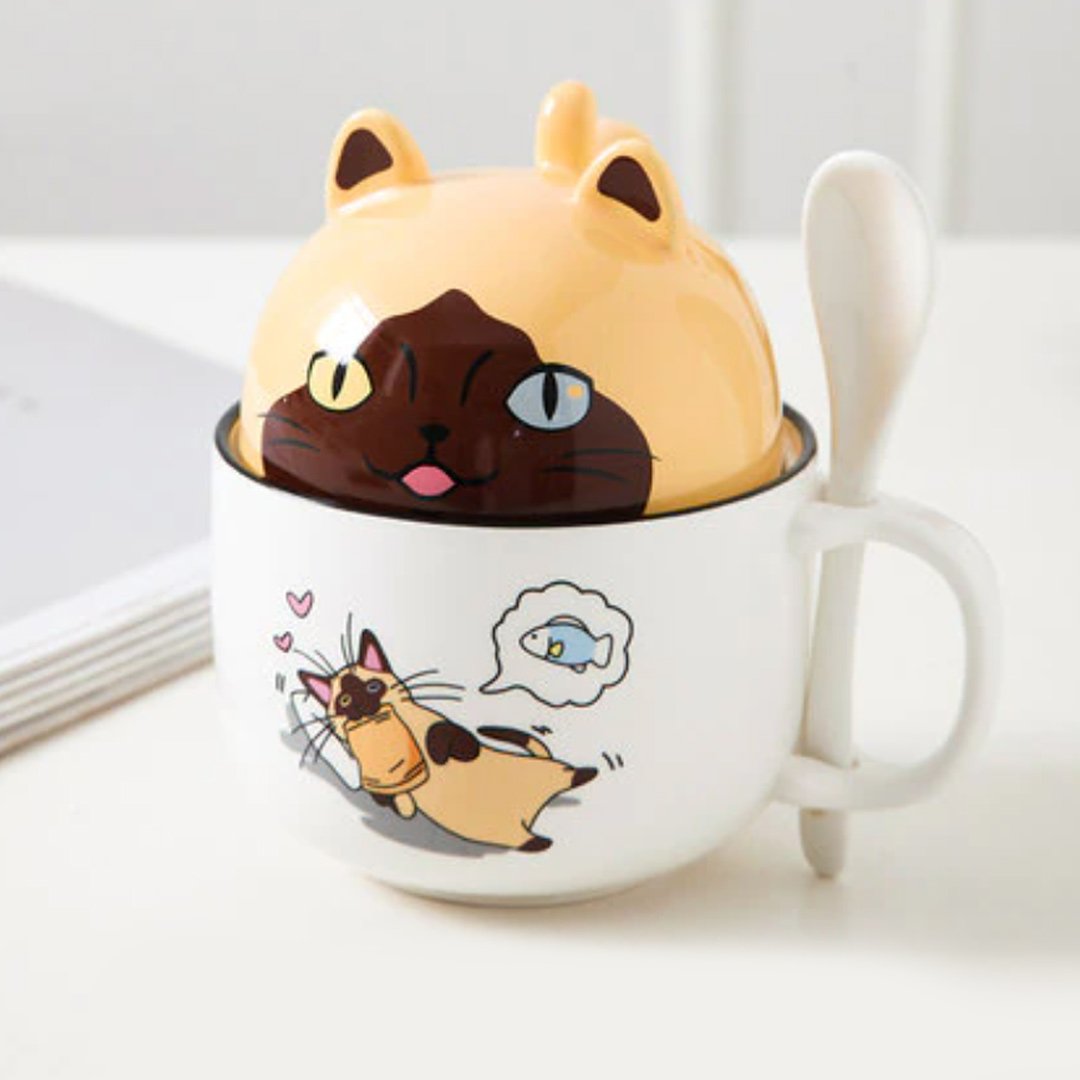 Cute Cartoon Ceramic Cat Cup | LIMITED STOCK