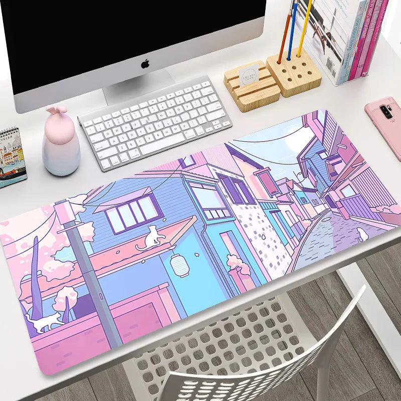 Cute Japanese-themed Cat Large Mouse Pad Collection 1 - Image 2