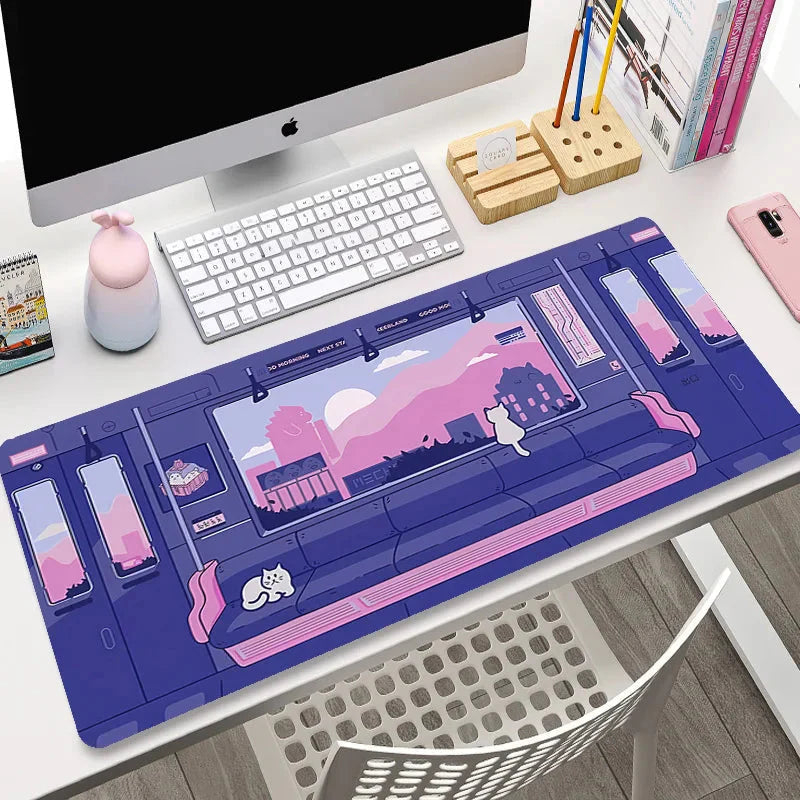 Cute Japanese-themed Cat Large Mouse Pad Collection 2 - Image 2