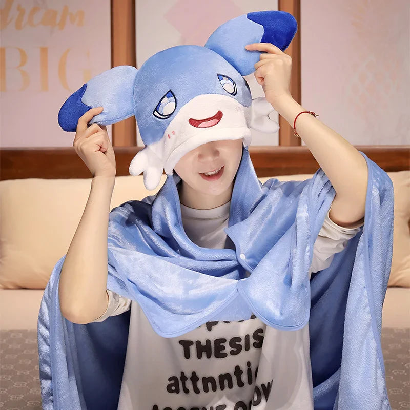 Cute Sofi the Blue Dragon Cloak Hooded Blanket Cape - Image 2