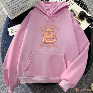 Don't Worry Be Cappy Capybara Donut Unisex Hoodie