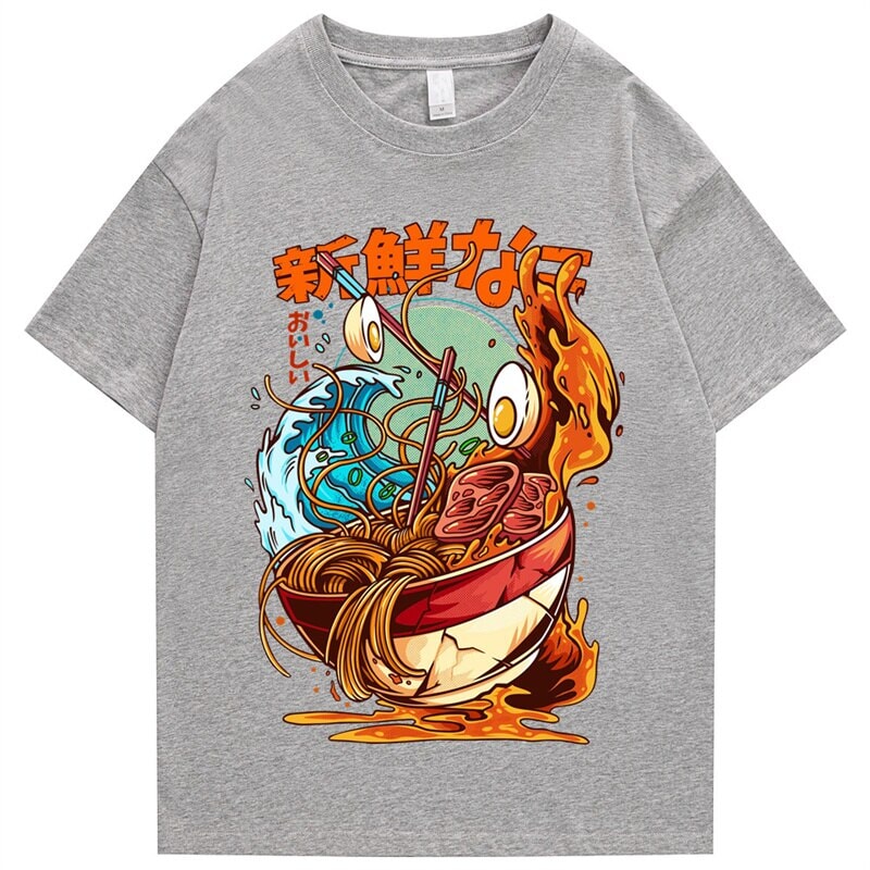Flaming Hot Wagyu Ramen Unisex Cotton Tee - Image 3