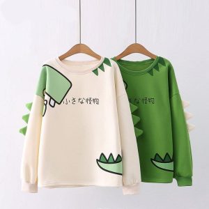 Green Dinosaur Long Sleeve Unisex Sweatshirts
