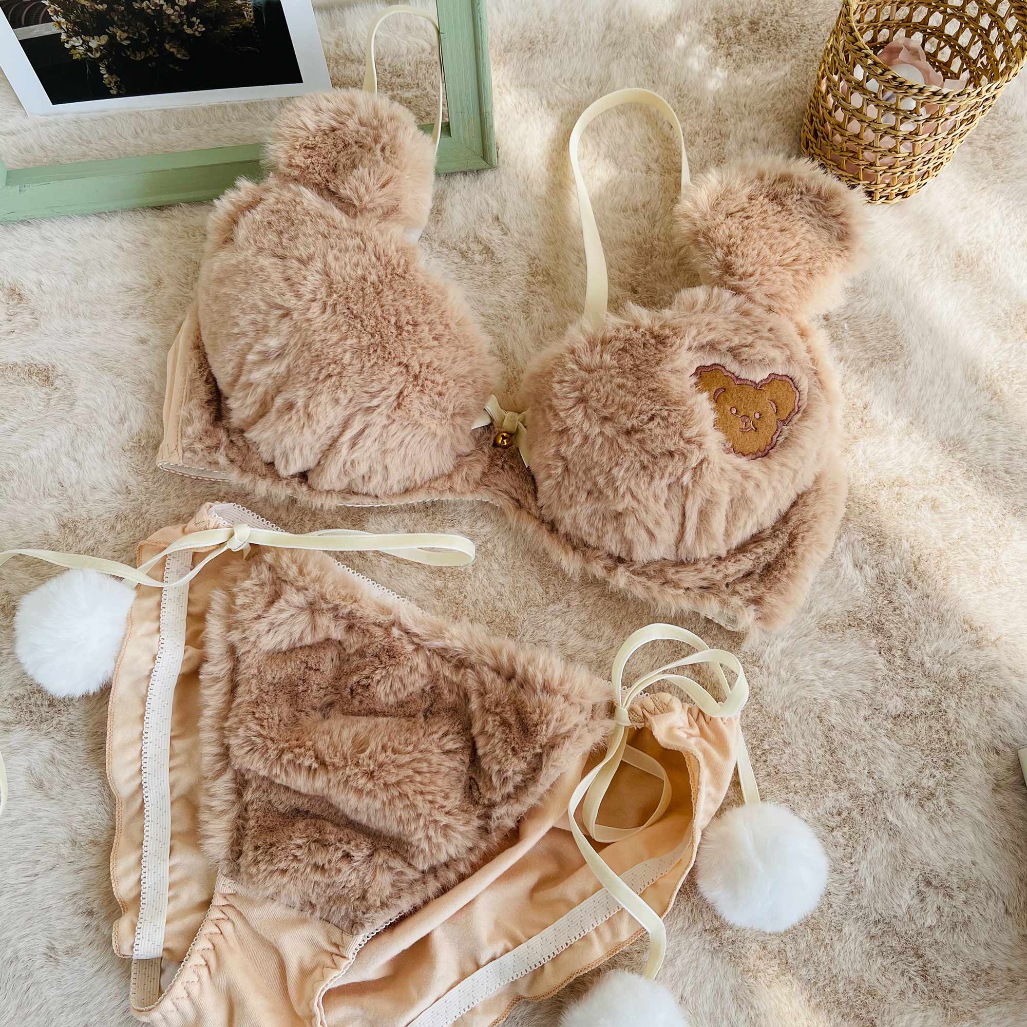 Fuzzy Teddy Bear Lingerie Set - Image 3
