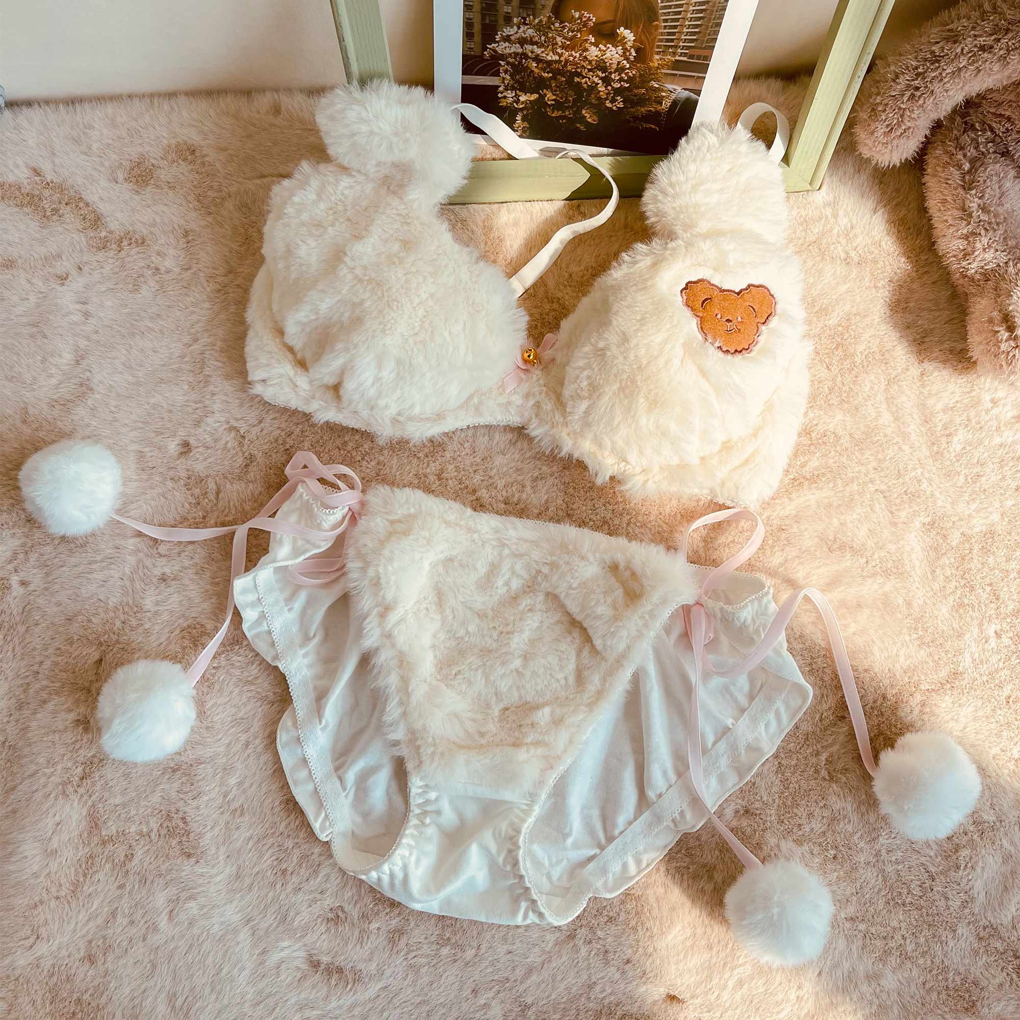 Fuzzy Teddy Bear Lingerie Set - Image 2