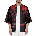 Japanes-themed Gloomy Path to Pagoda Unisex Kimono