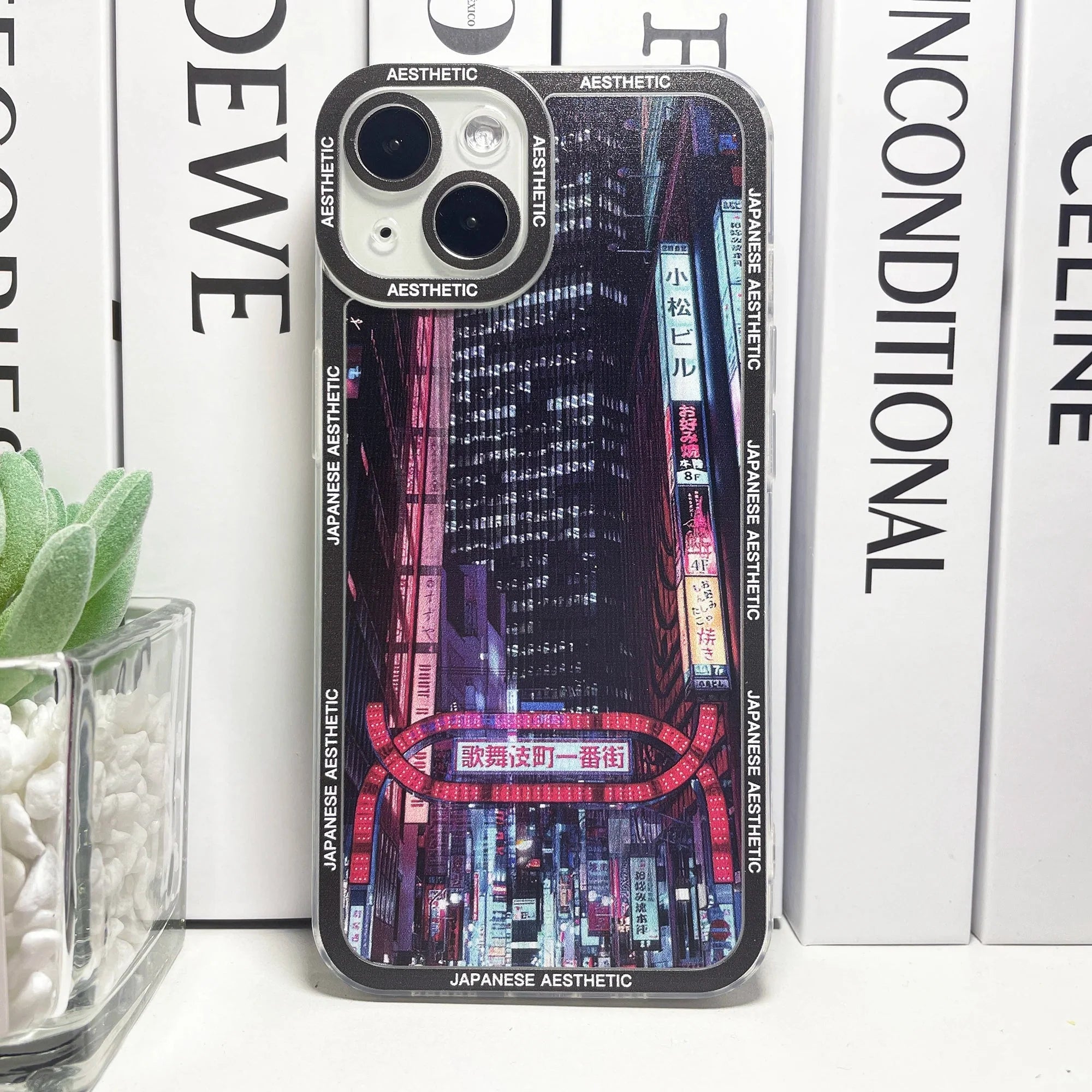 Japanese Aesthetic Tokyo Neon Lights Black Hues iPhone Case - Image 5