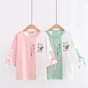Japanese Bunny Carrot Loose Short-Sleeve Tee