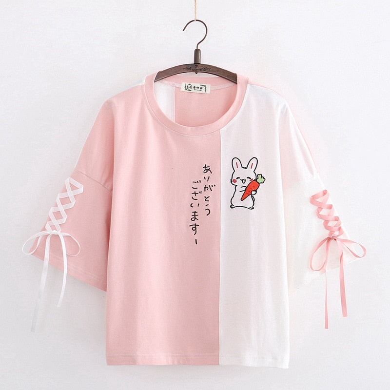 Japanese Bunny Carrot Loose Short-Sleeve Tee - Image 2