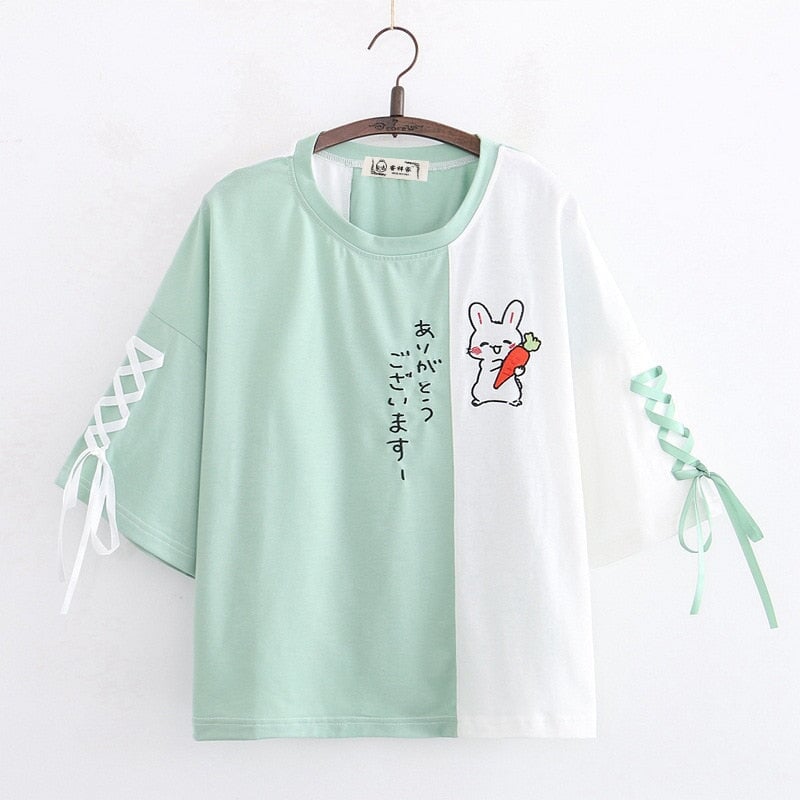 Japanese Bunny Carrot Loose Short-Sleeve Tee - Image 3