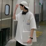 Japanese Cartoon Cat Ramen Oversized Men's Tee Top