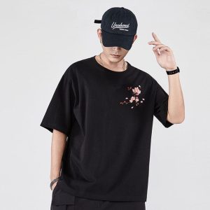 Japanese Cherry Blossoms Embroidery Tee