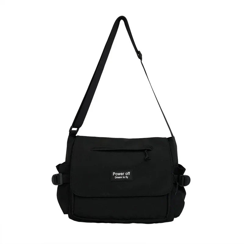 Japanese Harajuku Power Off Simple Crossbody Shoulder Bag - Image 3