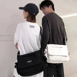 Japanese Harajuku Power Off Simple Crossbody Shoulder Bag
