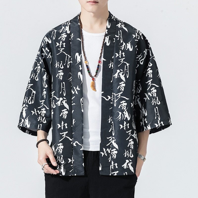 Japanese Royal Cranes Kimono - Image 3