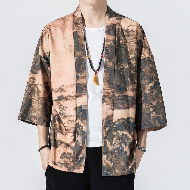 Japanese Royal Cranes Kimono - Image 4