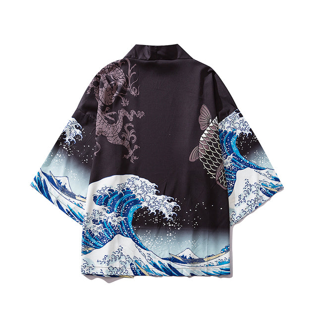 Japanese Women Kimono Great Waves - Image 2