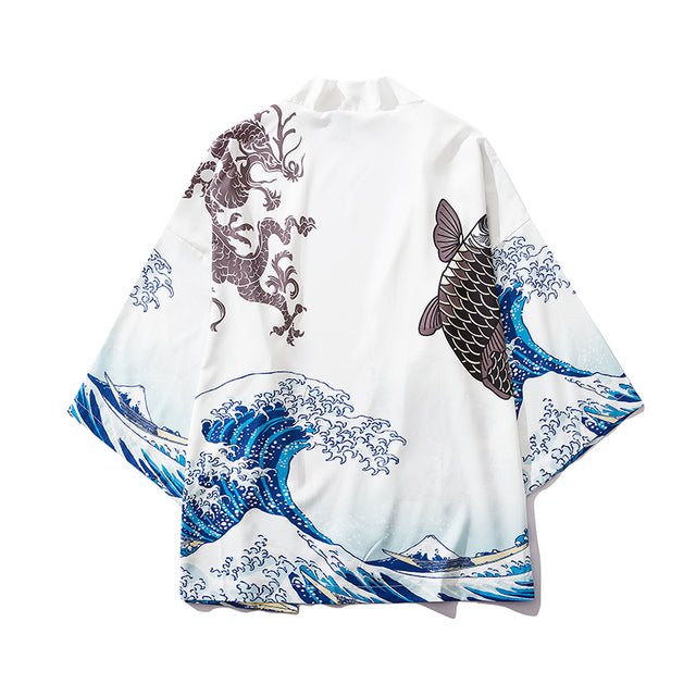 Japanese Women Kimono Great Waves - Image 3