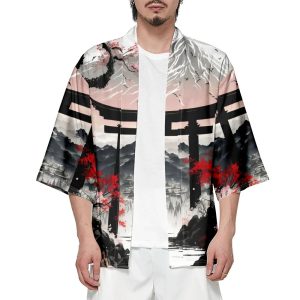 Japanese-theme Dawn Shrine Unisex Kimono