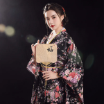 Japanese-themed Elegant Sakura Floral Long Women's Kimonos