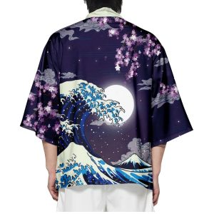 Japanese-themed Great Wave off Kanagawa Unisex Kimonos