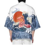 Japanese-themed Koi Fish Sun Wave Unisex Kimono