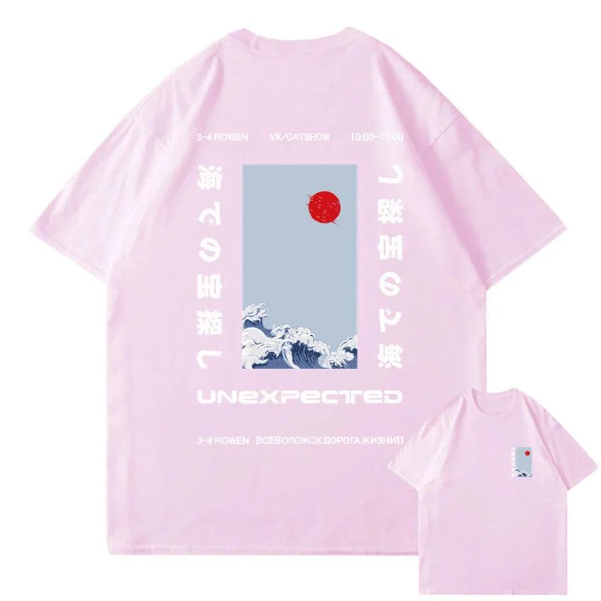 Japanese-themed Wave Red Sun Kanji Unisex Tee - Image 8