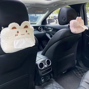 Kawaii Bear and Bunny Car Plush Tissue Box Cover