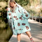 Kawaii Brown Bears Oversized Thick Blanket Hoodie