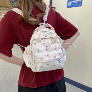 Kawaii Floral Bunny Petite Small Backpack