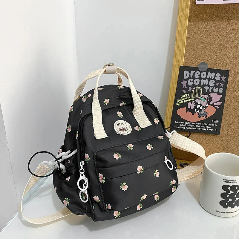 Kawaii Floral Bunny Petite Small Backpack - Image 4