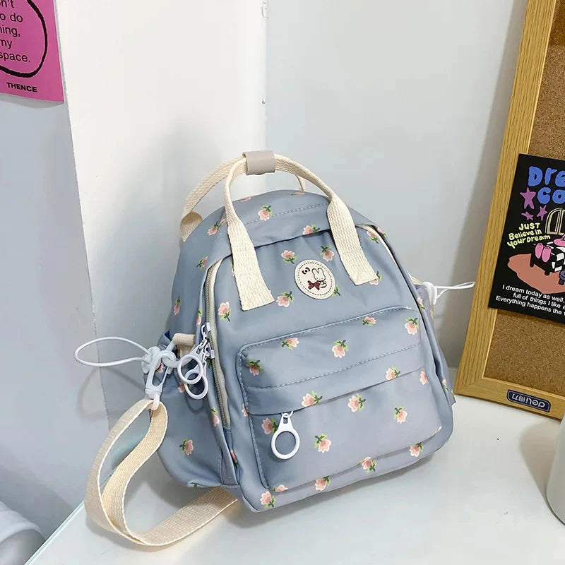 Kawaii Floral Bunny Petite Small Backpack - Image 5