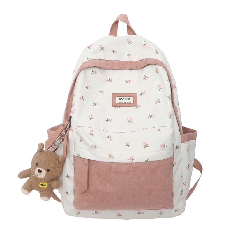 Kawaii Floral Two-tone Backpack - Image 3