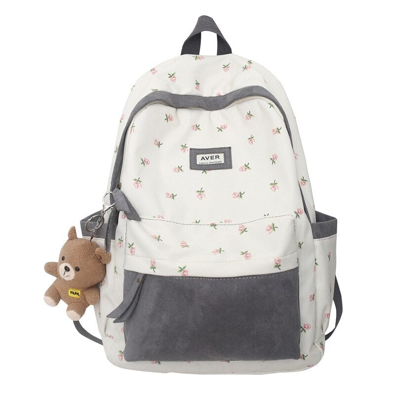 Kawaii Floral Two-tone Backpack - Image 4