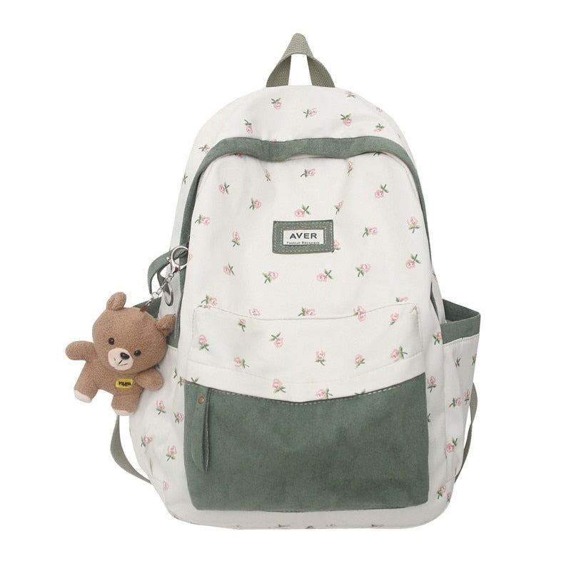 Kawaii Floral Two-tone Backpack - Image 5