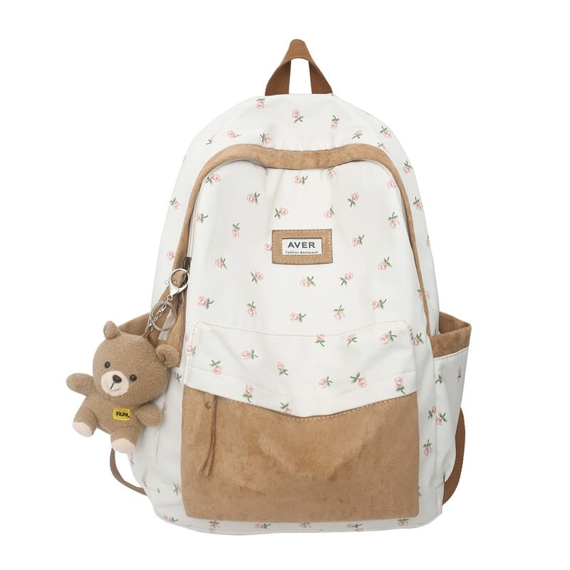 Kawaii Floral Two-tone Backpack - Image 2