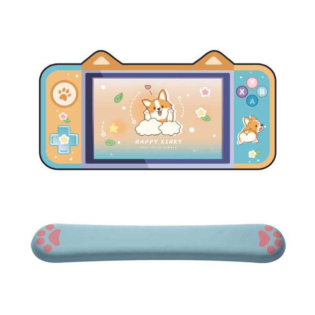 Kawaii Gamer Bunny Corgi Large Mouse Pad with Ears Collection - Image 7